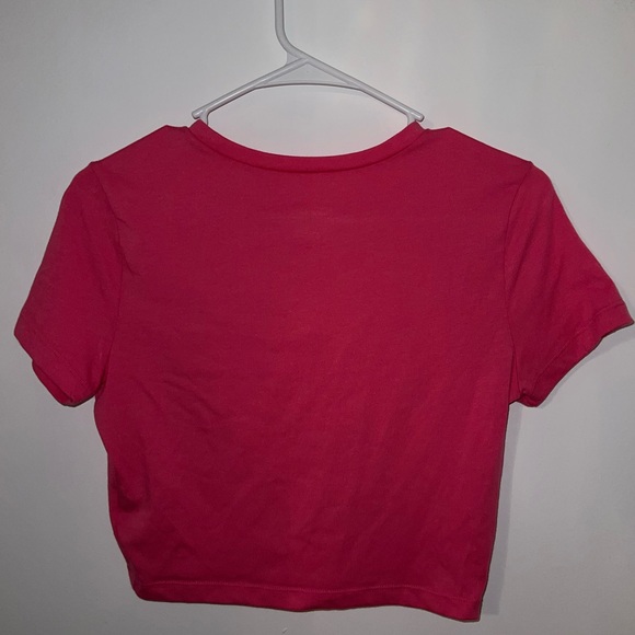 wild fable hot pink short sleeve crop top shirt - Picture 4 of 4